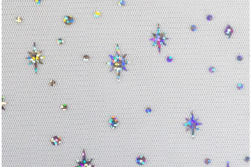 Tüll "Elsa" mit Glitzersternen, weiß, 0,5 m